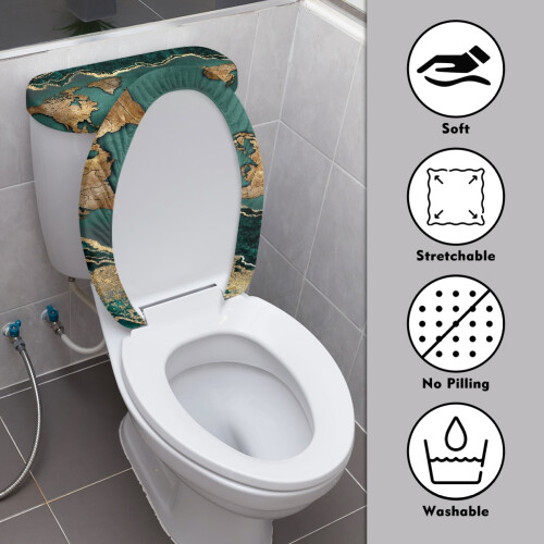 Vintage Map Keep Dust Stick WC Protector Cover Reglabil Elastic Bottom pentru Baie Home 2