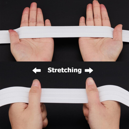 Flat polyester sklisikker elastisk snor silikon griper elastisk bånd klestilbehør hvit 30 mm 1