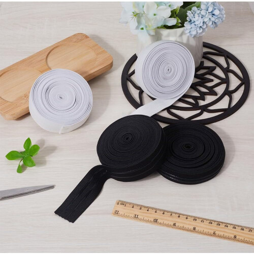 Flat polyester sklisikker elastisk snor silikon griper elastisk bånd klestilbehør hvit 30 mm 2