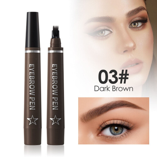 Μολύβι φρυδιών Microblading – Μαύρο/Καφέ, Αδιάβροχο, με 4 ακίδες μύτης, μεγάλης 1