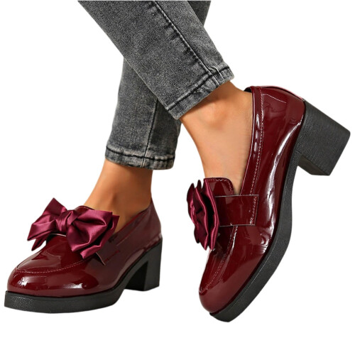 Γυναικεία slip-on μοκασίνια Willtoo με σχέδιο φιόγκο, άνετα παπούτσια πλατφόρμας, casual 2