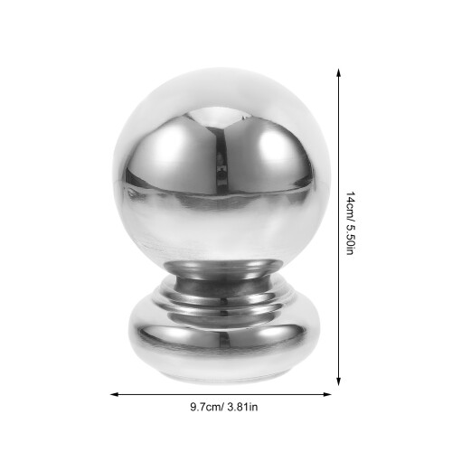 2Pcs Stainless Steel Ball Post Caps Silver Decorative Railing Guards 2