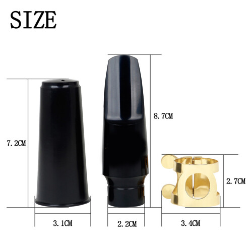 2Sets Practical Alto Saxophone Kit Black Sax Ligature Cap 1