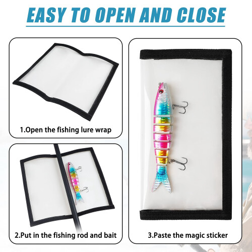 Fishing Lure Wraps – 5/10 Pack, Clear PVC Hook Covers for Safe Bait Storage, Compatible with Sharp Hooks 2