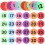 36Pcs Carpet Dots for Classroom Nylon Circular Assorted Color Number Learning Positioning Sticker 7