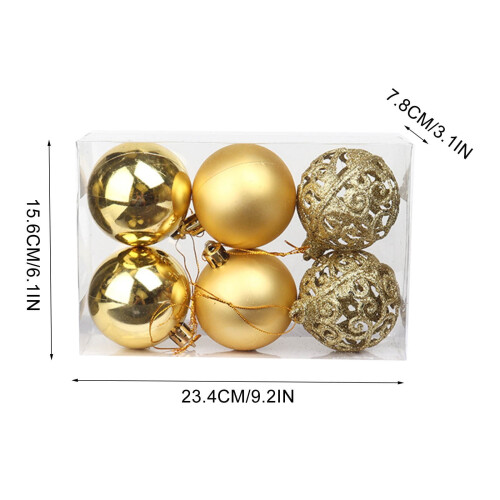 Navy Blue Shatterproof Christmas Ornaments 6 pcs 1