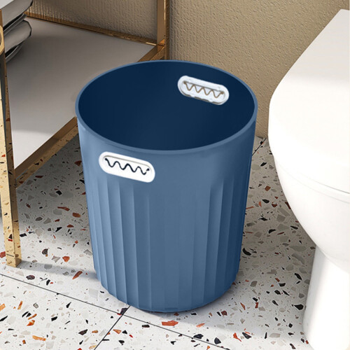 Trash Can Modern Round with Handles Blue 12L 1