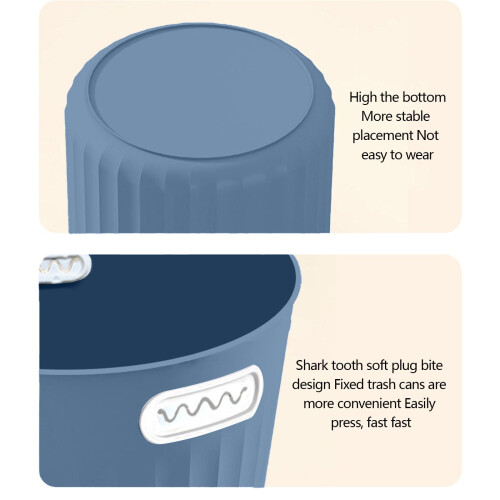 Trash Can Modern Round with Handles Blue 12L 2