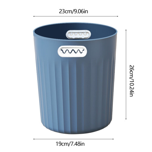 Small Round Trash Can Plastic 1.9 Gallon Blue 2