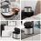 Mini Trash Can with Lid, 4L Small Kitchen Compost Bin Silver 7
