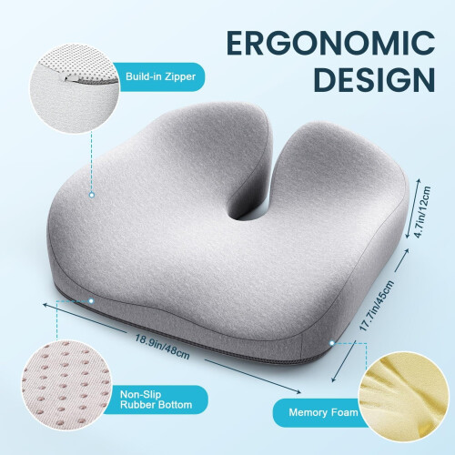 Memory Foam Seat Cushion for Office and Car Chairs 1