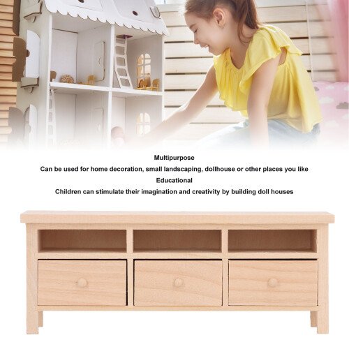 Natural Birch Mini TV Cabinet 14.9x5.8x4.8cm 2