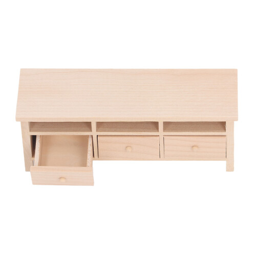 Natural Birch Mini TV Cabinet 14.9x5.8x4.8cm