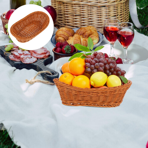 2 Brotkorb-Set, Kunststoff, hellbraun, Dekoration, für den Heimgebrauch 2