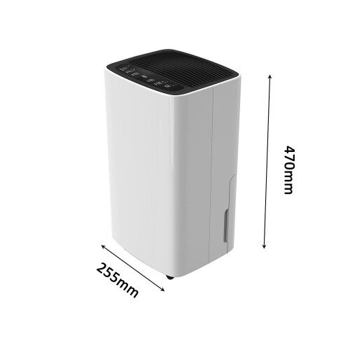 Smart Dehumidifier 12l/d White Hepa For Moisture Mould Extraction 3 Modes 185W 2