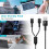 Kit com 2 cabos USB-C e carregador de parede 2 em 1, 1,2 m, carregamento rápido, compatível com iPhone e Android. 6