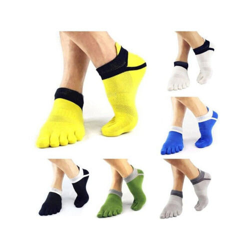 Κάλτσες Dragonus Men Five Toe Socks από Βαμβάκι, Στερεές Αθλητικές Κάλτσες για Τρέξιμο με 2