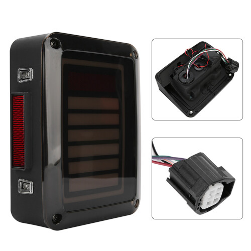 Αναβαθμισμένα πίσω φώτα LED για Jeep JK, Αδιάβροχο συγκρότημα φιμέ κρυστάλλων με φλας, 2