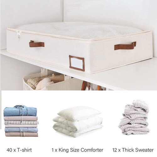 Space Saving Under Bed Storage Unit for Home Organization Comforter Holder with Clear Window and Handle 2