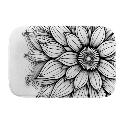 3D Flower75Αντιολισθητικό χαλί μπάνιου με αφρό μνήμης: Απορροφητικό, στεγνώνει 1