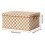 Fabric Storage Box with Lid, Brown/White Square Cloth Bin for Clothes, Foldable Wardrobe Organizer 3