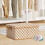 Fabric Storage Box with Lid, Brown/White Square Cloth Bin for Clothes, Foldable Wardrobe Organizer 4