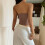 Canotta da donna sexy aderente color caffè S 4