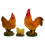 Resin Rooster Mini Figurine Assorted Colors 3 pcs 5