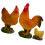 Resin Rooster Mini Figurine Assorted Colors 3 pcs 7