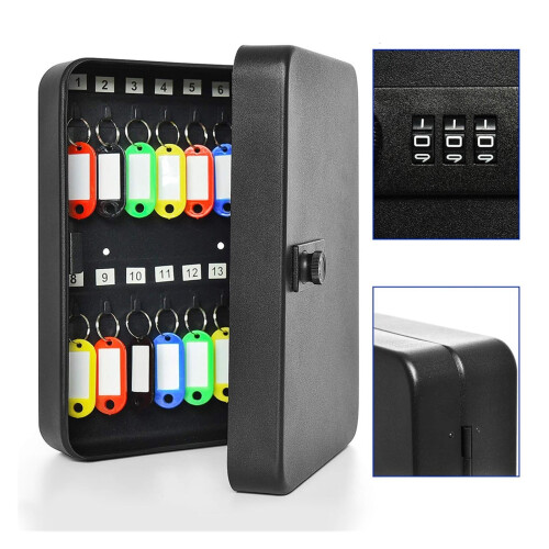 Key Storage Lock Box 20 Key Hooks Combination Key Cabinet Security Lock Box with Key Code,Multiple Options Available 2