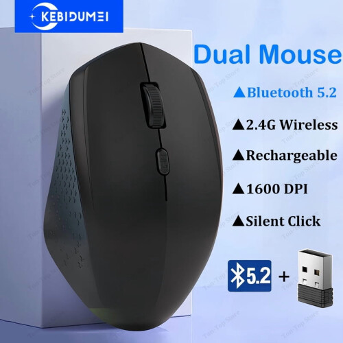 Διπλής λειτουργίας Bluetooth 5.2 ποντίκι 2.4G ασύρματο ποντίκι γραφείου αθόρυβο ποντίκι 1