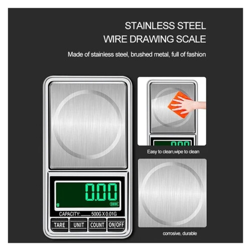 Precision Portable Mini Pocket Jewelry Scale USB Rechargeable Digital Electronic Scale Weight,Multiple Accessories 2