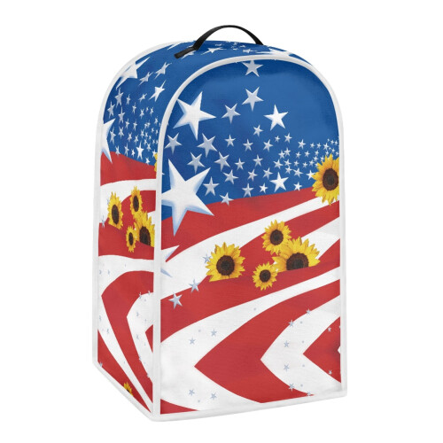 Κάλυμμα σκόνης Sunflowers and The American Flag για χρήση στην κουζίνα, ανθεκτικό στις διαρροές 1