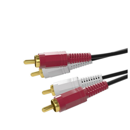 2RCA αρσενικό βύσμα σε 2RCA αρσενικό προσαρμογέα μουσικής, ήχου και βίντεο AV AUX 1