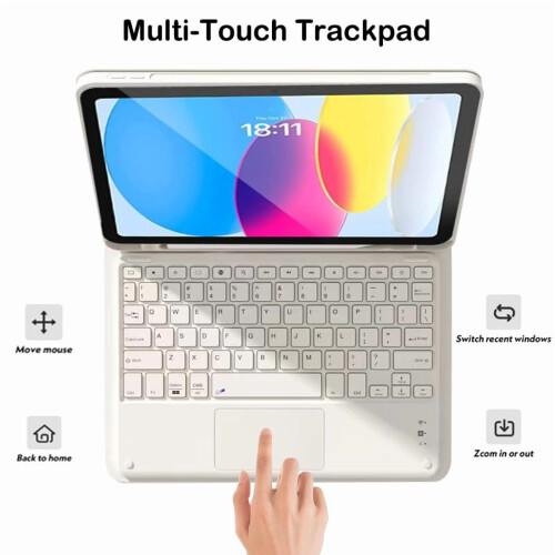 Θήκη πληκτρολογίου συμβατή με iPad 10ης γενιάς (10.9", 2022), Αποσπώμενο Smart TouchPad Folio με 1