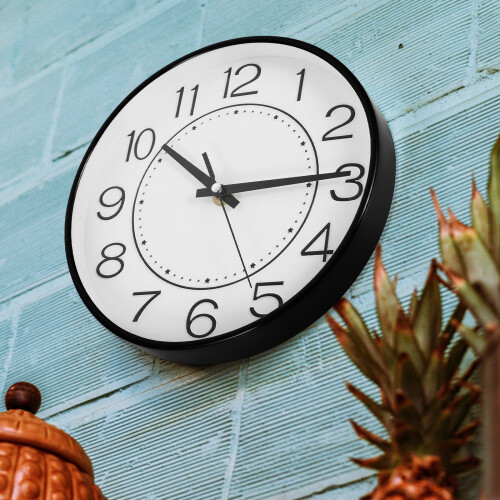 Unique Wall Clock Room Wall-mounted Clock Office 20x20x4cm Black 2
