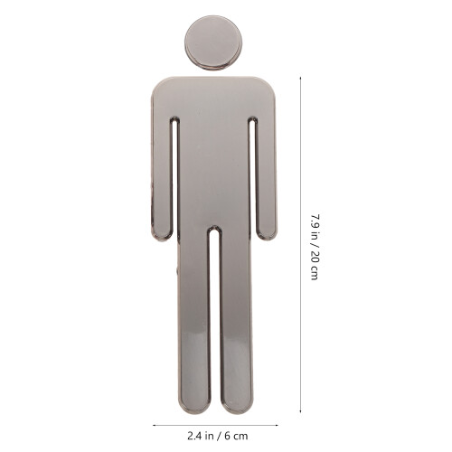 1Paire Indicateurs Toilette Adhésifs Acier Satiné 1