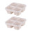 Boîte à bento réutilisable et empilable à 4 compartiments, lot de 2, beige 2
