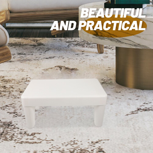 Bathroom Footstool Toilet Step Stool PP White Anti-slip 1Pack 2