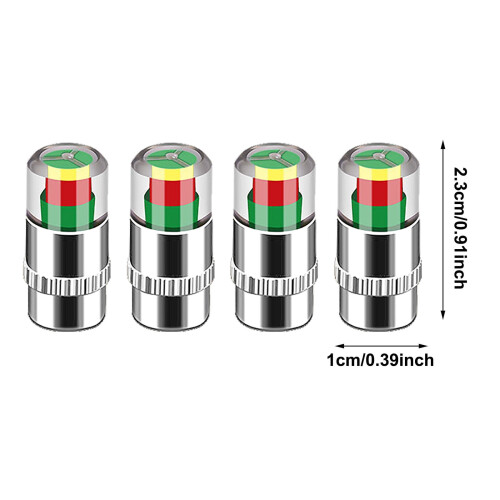 Tampas de pressão de pneus com indicador visual (4 unidades) 2