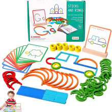 Wooden Sticks & Rings Montessori Puzzle 120pcs