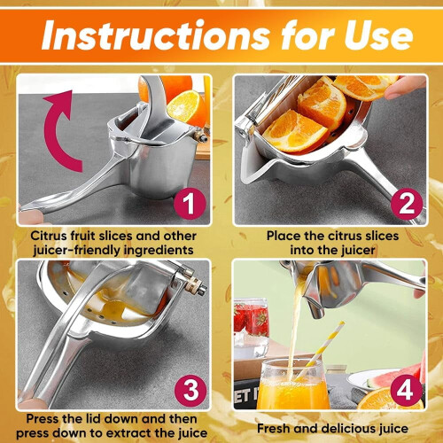 Heavy Duty Manual Fruit Juicer Large Bowl Aluminum Extractor 1