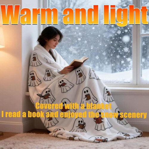 Halloween Ghost Flannel Throw Blanket 50x60 inches 1
