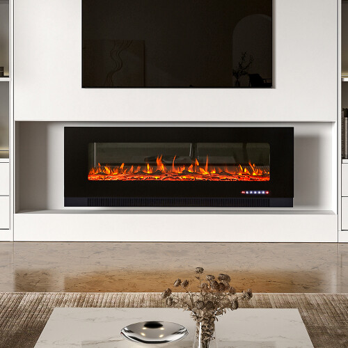 50-inch Wall Mounted Electric Fireplace with Remote Control