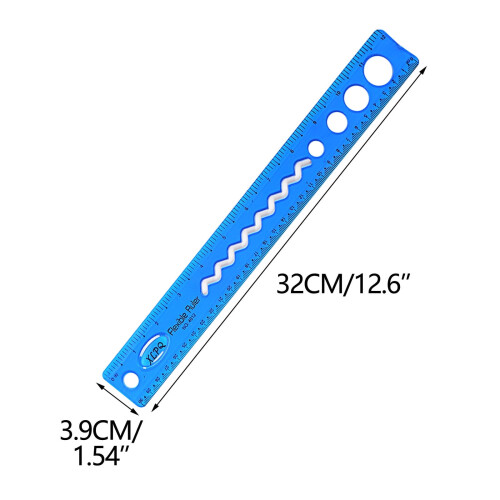 Εύκαμπτος χάρακας 30cm/12inch, Πλαστικός χάρακας από καουτσούκ, Εύκαμπτοι χάρακες, 1