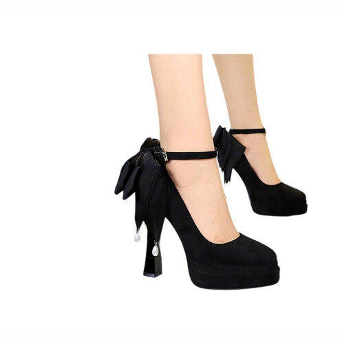 Caidéil Strap Bogha Péarla Suede na mBan 2