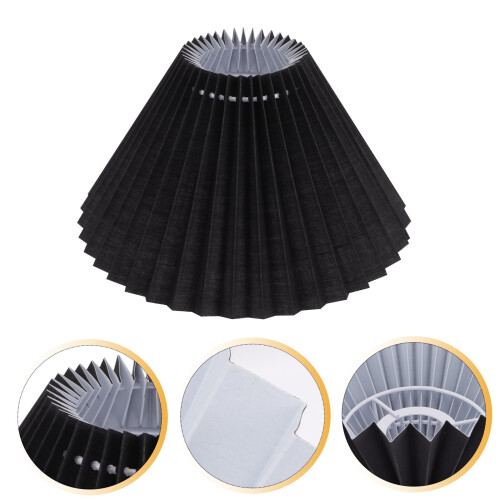 Abajur de tecido preto para quarto, ideal para decoração de mesa. 2