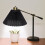Abajur de tecido preto para quarto, ideal para decoração de mesa. 7