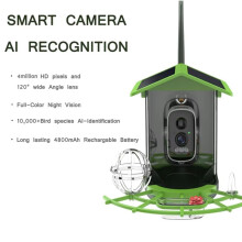 Vogelfutterspender, 4 MP, 2K HD, Vogelvideoaufnahme, WLAN, Solarbetrieben, Typ-C-Aufladung mit Solarpanel, Sofortige Benachrichtigungen,