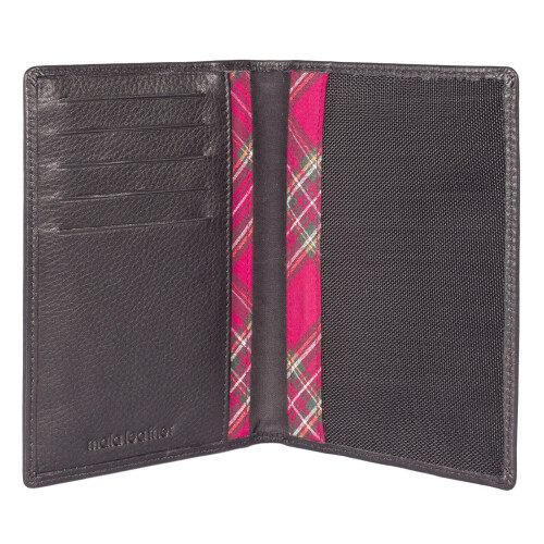 (Black) Mala Leather Stag Passport & Card Holder 1